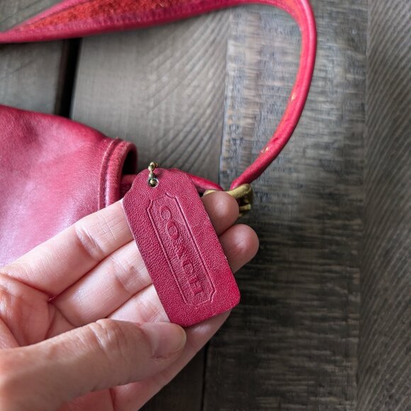 Vintage Coach Legacy Companion Flap Turn Lock Crossbody Red Leather 9715 - Picture 8 of 9